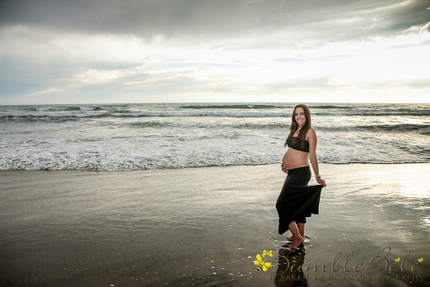 Beautiful mom to be on Del Mar Beach