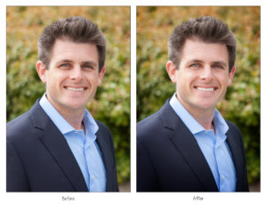 Corporate headshot before and after