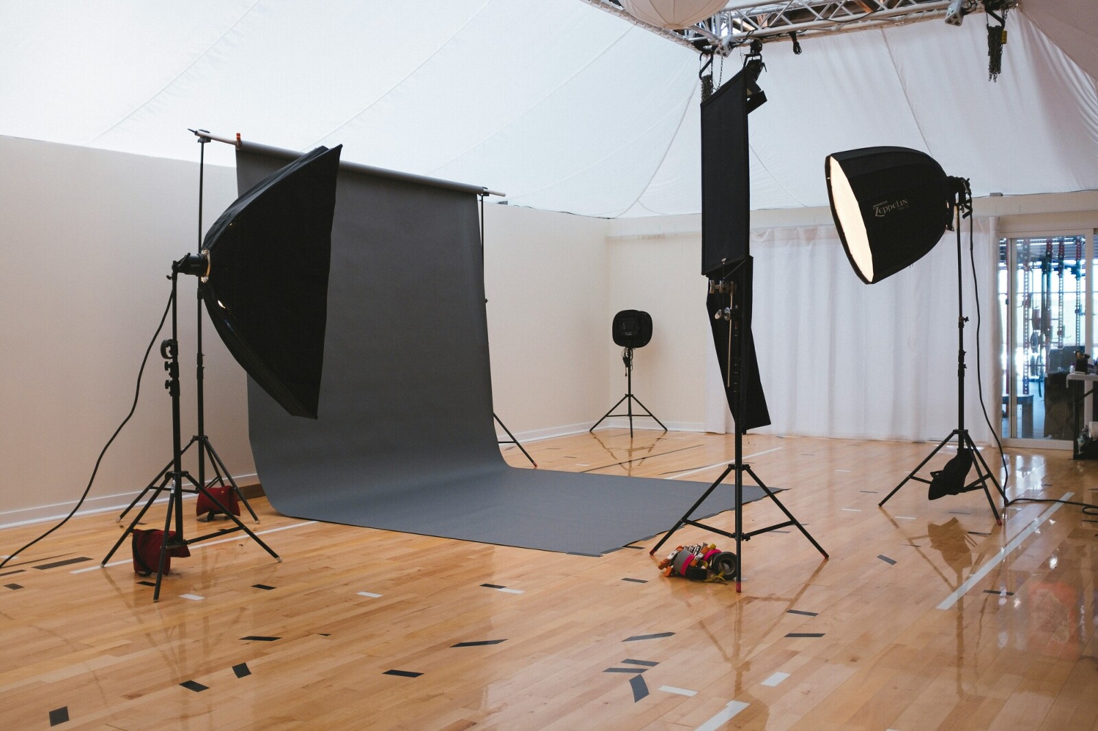 Mobile studio setup for on-site corporate and conference/event headshot photography in San Diego