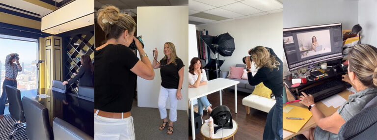Behind the Scenes photos of branding photoshoots with Sarah Morgan Photography